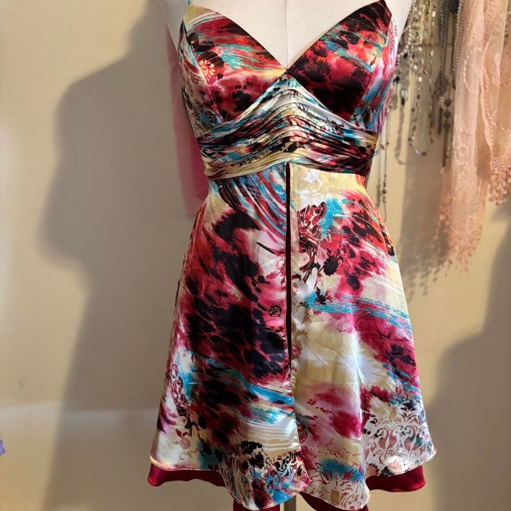 REAL VINTAGE Y2K CIRÉ BY LANDA SATIN MINI DRESS